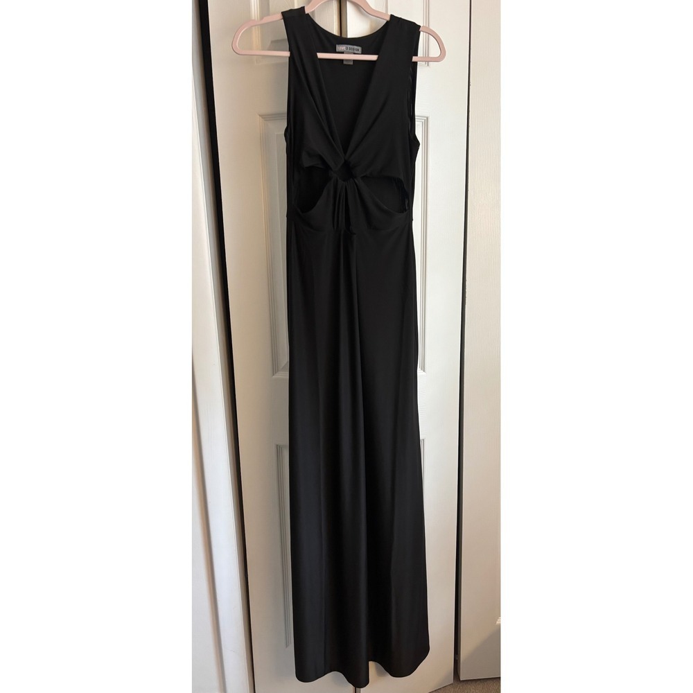 Love By Design "Josetta" Black Cutout Maxi Dress – Size M – Twist Front - Picture 3 of 7